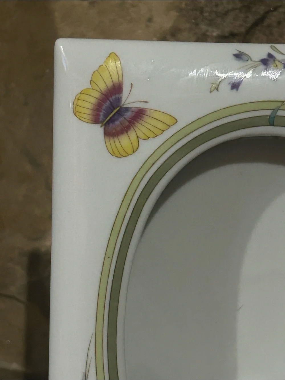 Vintage Andrea by Sadek Porcelain Floral & Butterfly Picture Frame
